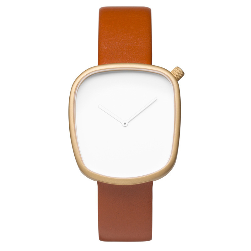 Zegarek TOMI minimalistyczny męski kwadratowy modny ultracienki zegarek minimalistyczny damski wysokiej jakości elegancki zegarek kwarcowy zegar prezent: Brązowy