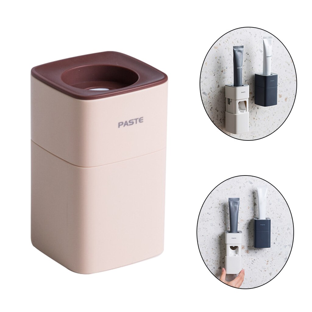Toothpaste Dispenser Wall Mount for Bathroom Automatic Toothpaste Squeezer: Pink