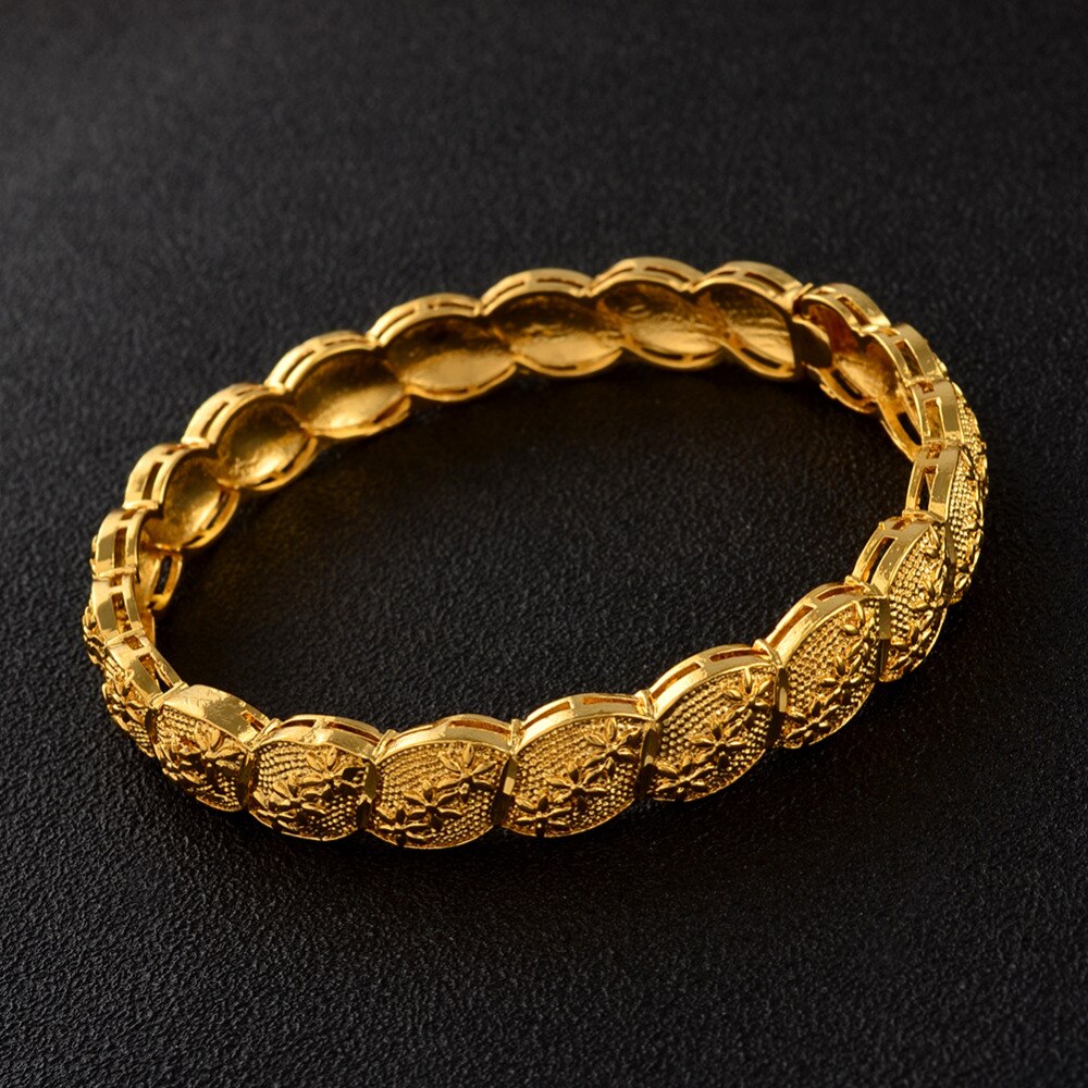 Anniyo Nahen Osten Arabischen Dubai Armreif Armbinde für Frauen Afrikanische Gold Farbe Schmuck modisch (4 teile/los) #117806