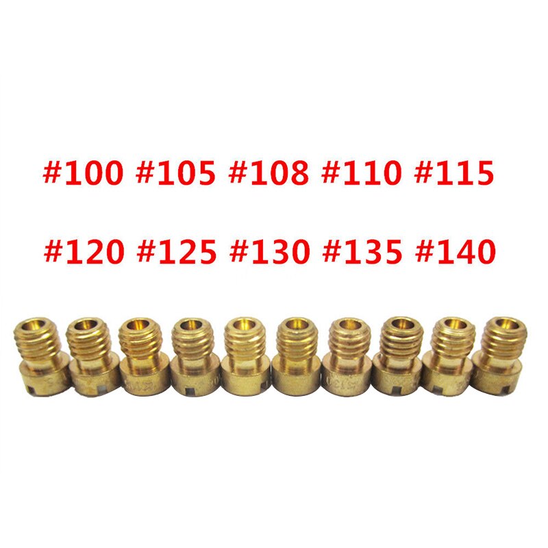 10pcs Set Slow/Pilot Jet & 10pcs Main Jet For PWK Keihin OKO CVK Carburetor Vice injectors (Total 20 set)