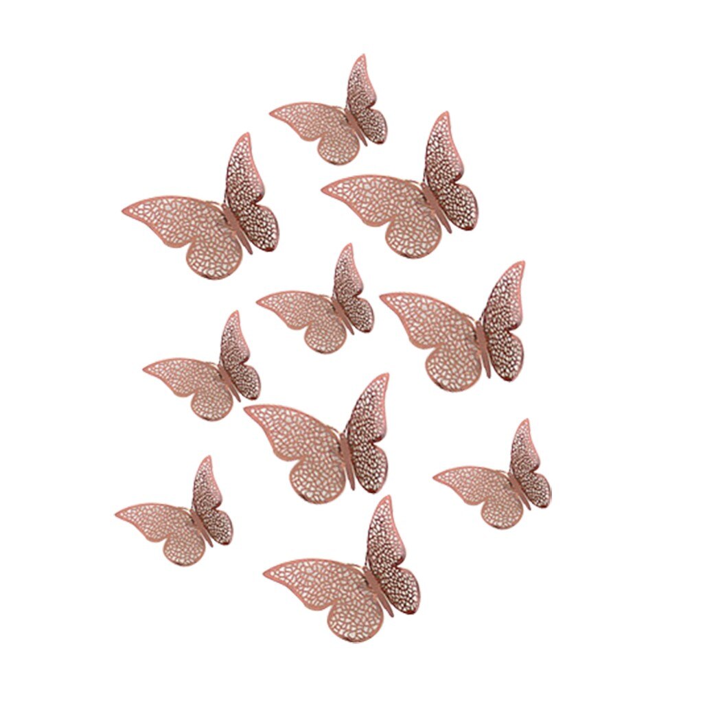 48 stuks stickers, 3d vlinders als muurstickers, huisdecoratie, 3d gouden en zilveren vlinders als decoratie voor de bruiloft in de woonkamer.: I