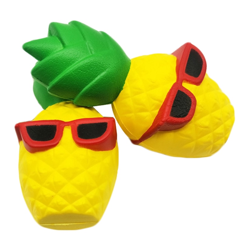 Kawaii Sunglasses Pineapple Squishy Simulation Bread Slow Rising Squeeze Toy Stress Relief for Kid fun