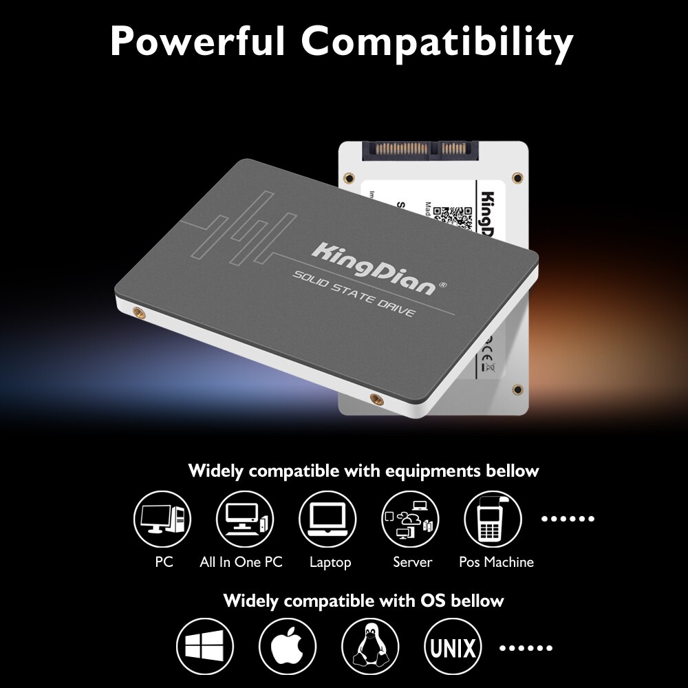 discoteca rigido interno a stato solido KingDian 2.5 SATAIII SSD 120GB 128GB 240GB 512GB 1TB per computer portatile