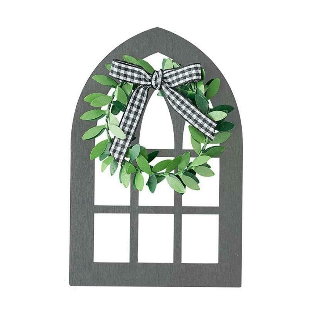 Multifunctional Home Living Room Decorations Retro Wall Display Wooden Frame Rustic Farmhouse Window Frame Ornaments: Gray