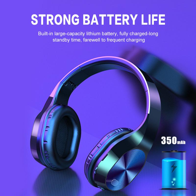 Hifi Over Ear Noise Cancelling Headphone Stereo With Mic Lightweight Auriculares Heaset T5 Sports 5.0 Headset Wireless Bluetooth