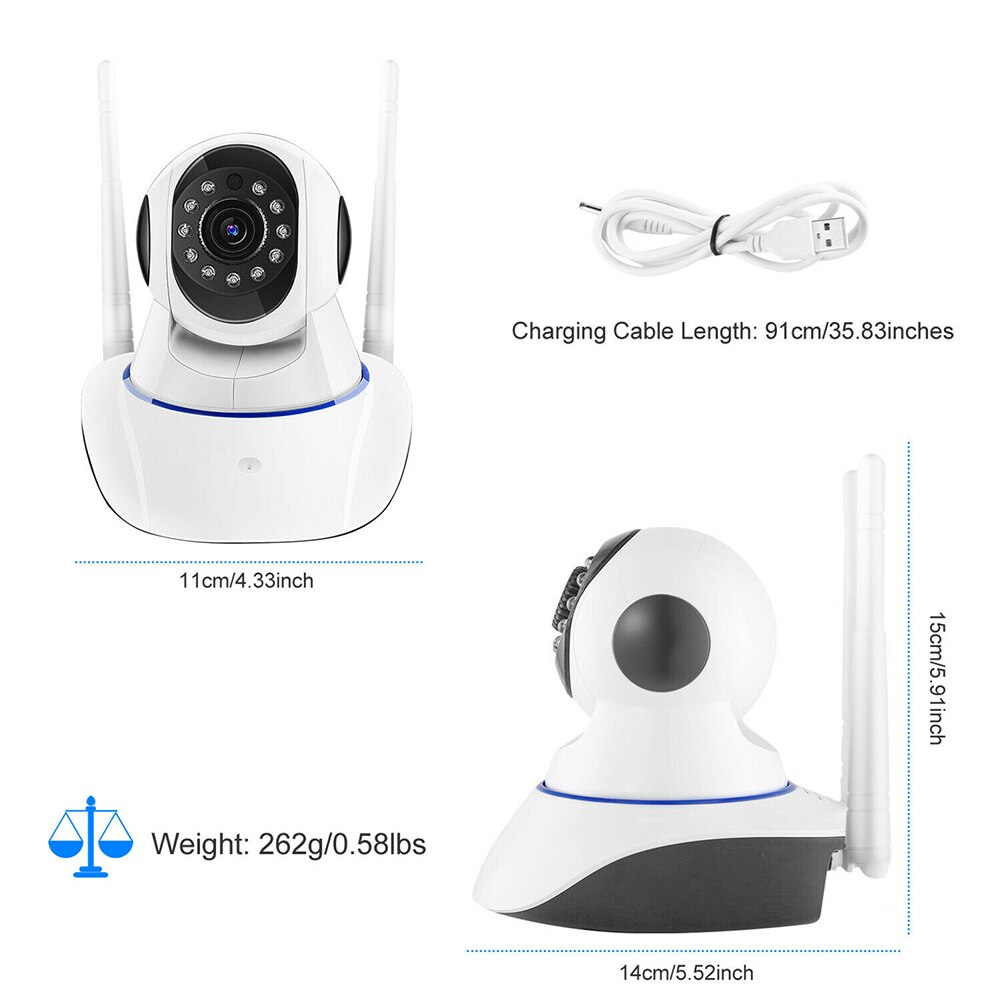 720p hd trådløs ip sikkerhedskamera smart wifi ir nattesyn til indendørs hjemmebaby