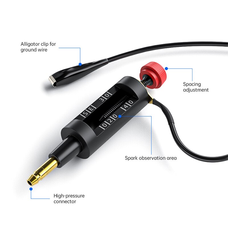 Bil bil tennplugg tester med justerbar dobbelthull detektor tenningsplugg analysator med eu plugg for 12v bensinbiler: Tennplugg tester