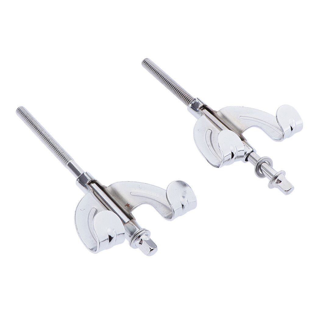 Bass drum klauwhaak 2 stuks ijzeren drum klauwhaak voor bass drum onderdelen accessoires, zilver, met spanstangen , 4.21 inch *2.36 inch