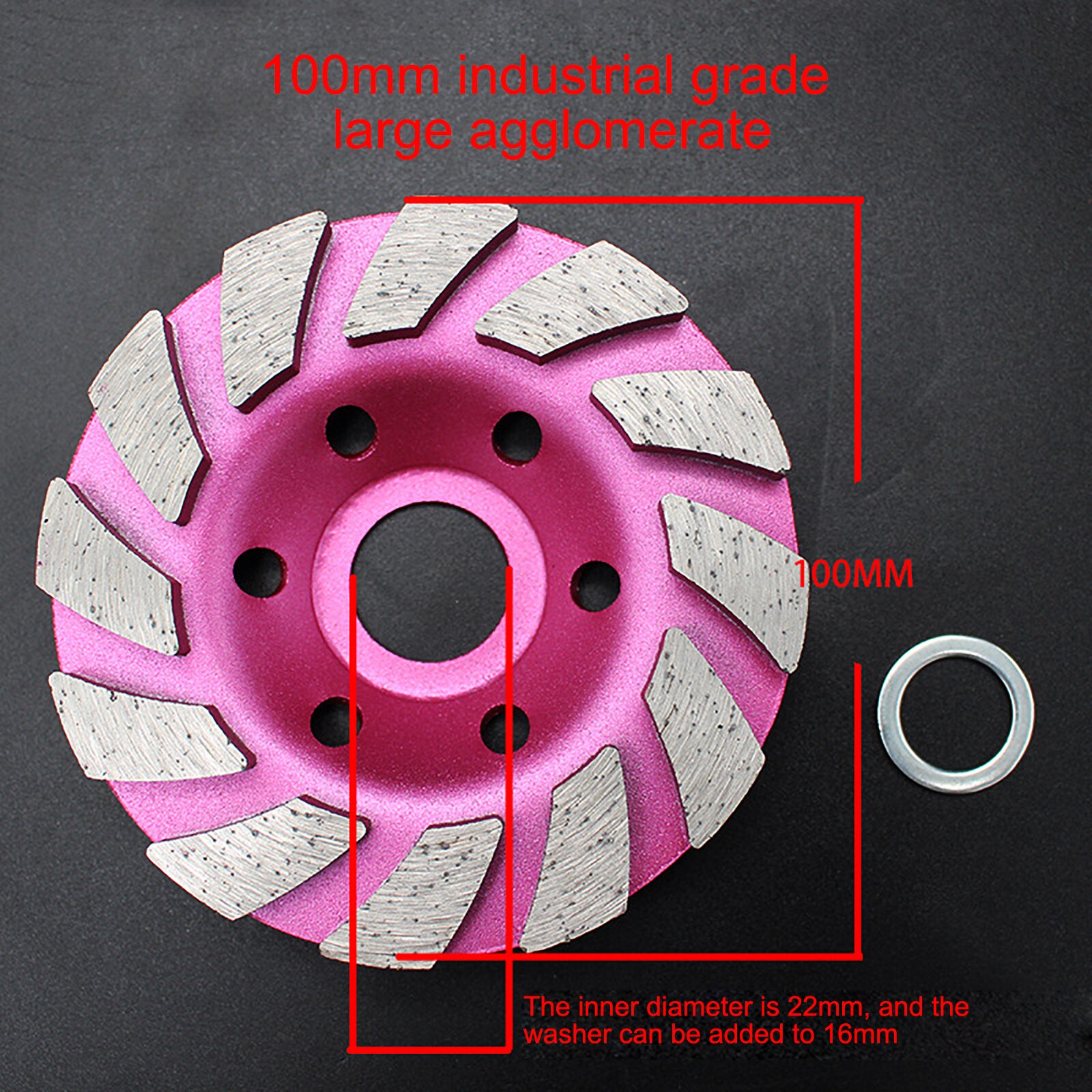 Diamant Haakse Slijper Polijsten Vel 100Mm Marmer Materiaal Kom Rand Slijpschijf Beton Cement Floor Slijpschijf Gereedschap: D