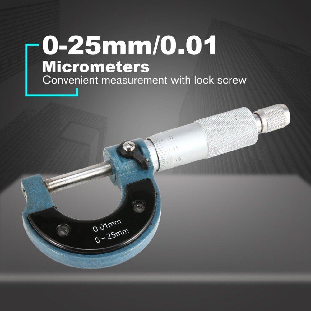 0-25mm/0.01 Micrometers micrometre micrometro Micrometer Remklauwen Buitendiameter Spiral Micrometer meetinstrument Tool