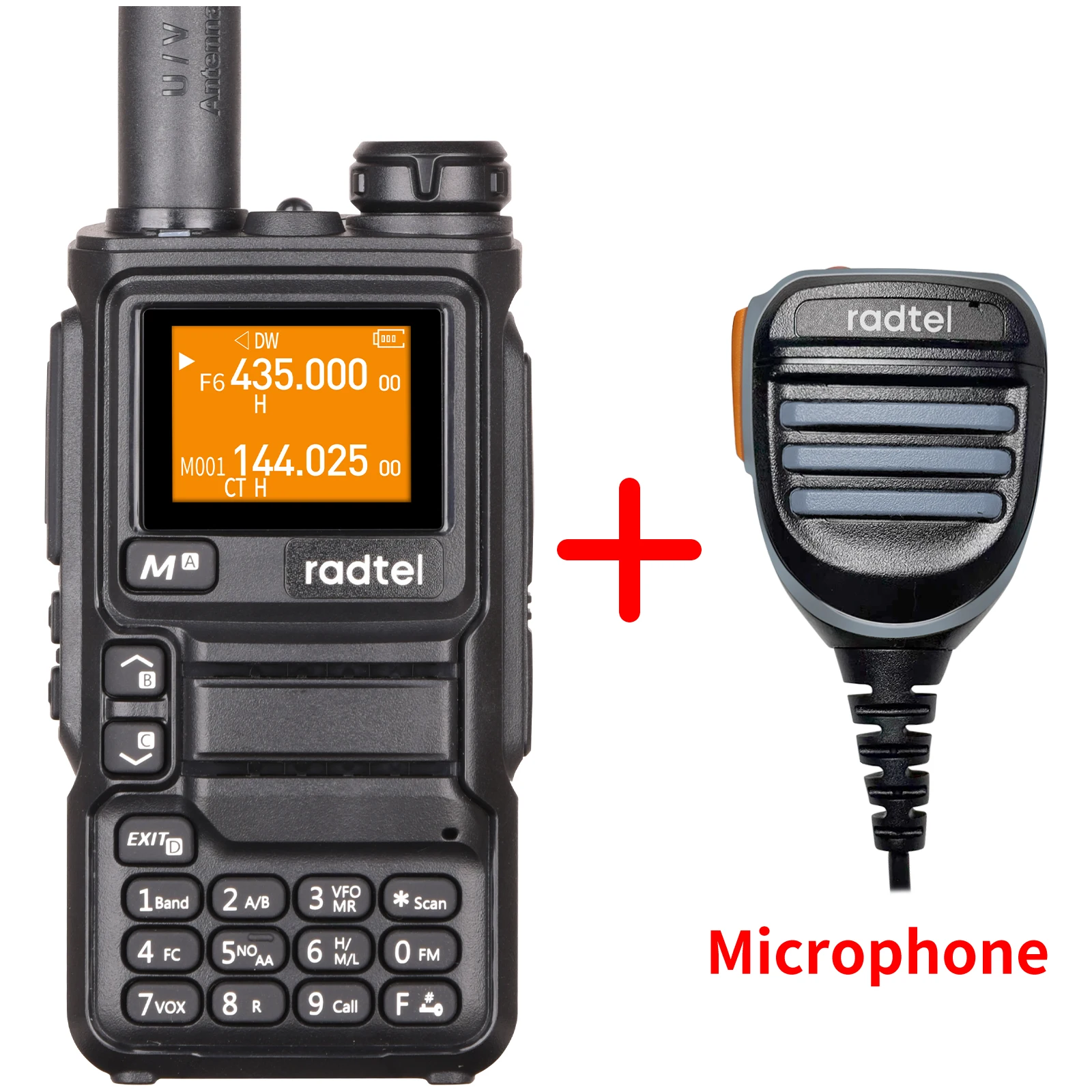 Radtel RT-590 Plus Air Band Walkie Talkie Amateur Ham Two Way Radio Station UHF VHF 200CH Full Band mit NOAA Channel AM Satcom: Rot / American