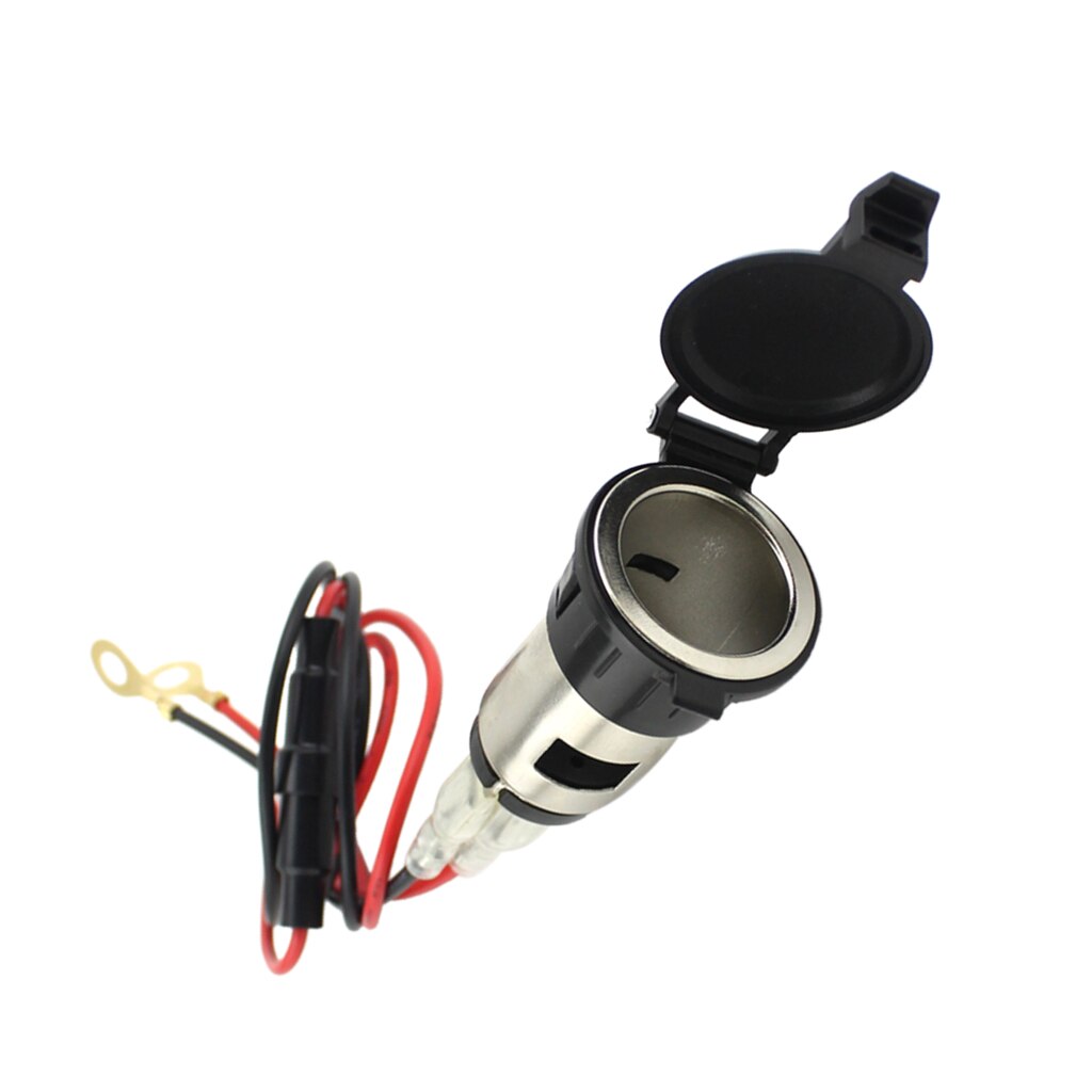 12V 120W Waterproof Motorcycle Boat Car Cigarette Lighter Socket Plug Wire