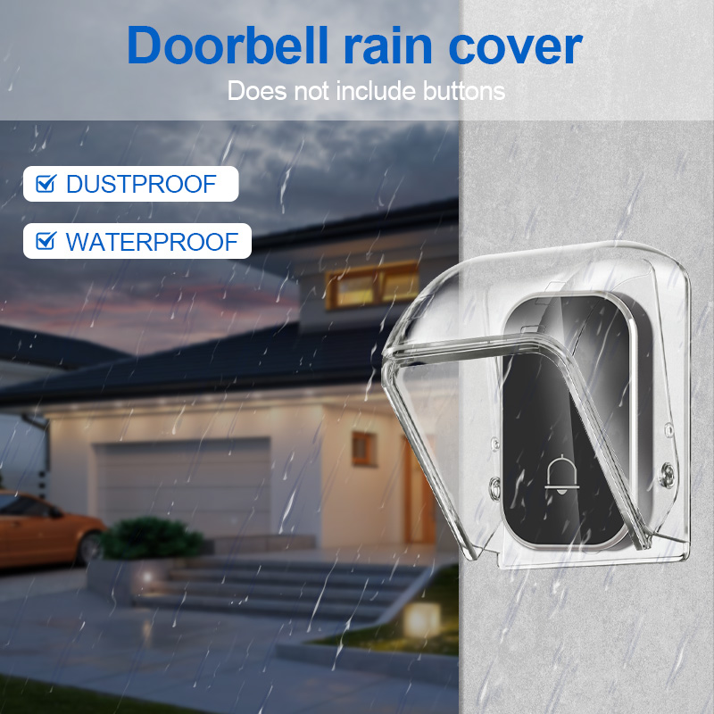 Draadloze Deurbel Waterdichte Hoes Deurbel Knop Transparante Beschermhoes Opbergdoos Accessoires Thuis Deurbel Cover