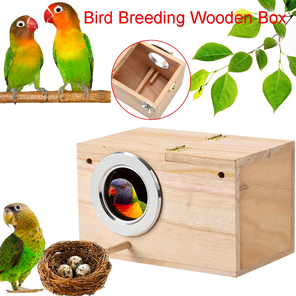 Wooden Bird House Nest Wall-mounted Hanging Birds Nest Breeding Box Mating Birdhouse Boxes Home Outdoor Decoration L515