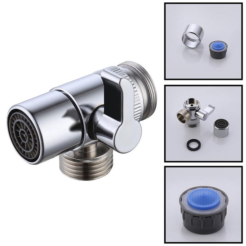 Faucet Diverter Sink Water Tap Faucet Adapter Diverter Brass Splitter Bathroom Kitchen E5S6