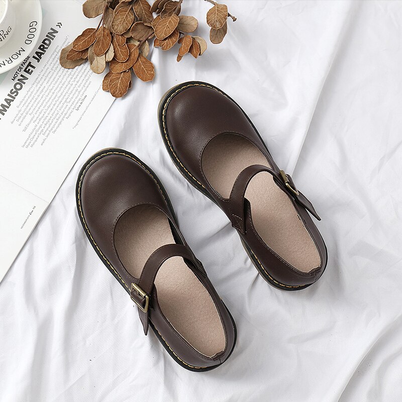 Mori fille Vintage en cuir Mary Janes école uniforme chaussures