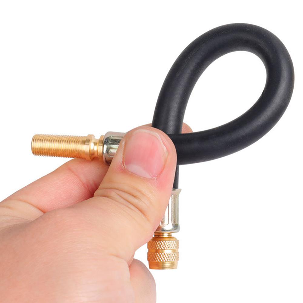 2 x 140mm Brass Tire Valve Stem Extension Pole Caps Extender Flexible Rubber Hose Car Wheel Valve Stem Tire Valve Extension