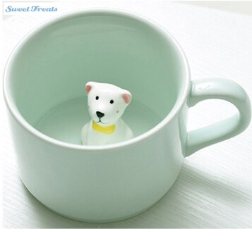 Sweettreats small ceramic milk cup with animals cute cartoon nice three-dimensional heat-resistant celadon: 2