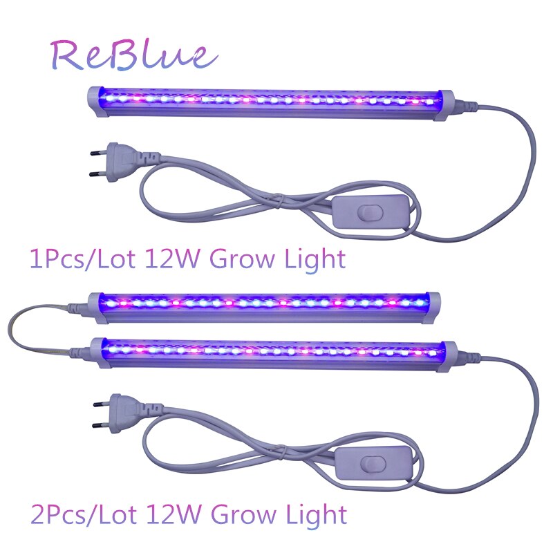 Reblue lampe til planter vokse lys 12w 24w t5 plante lampe full spektrum vokse ledet til planter dyrking frøplante fyto-lampe innendørs