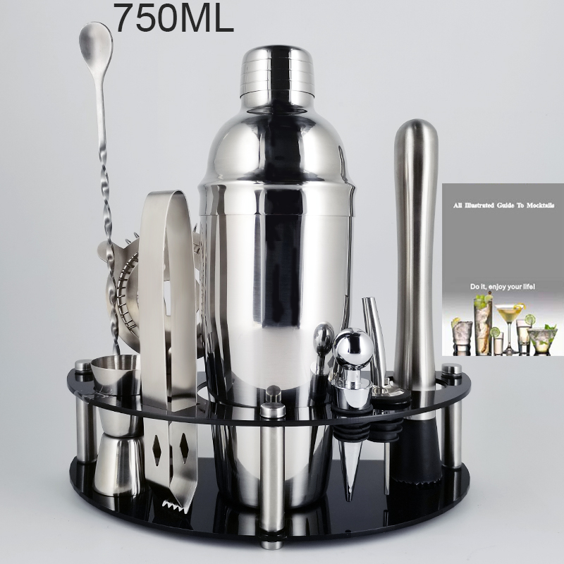 Martini Trinken Boston Edelstahl Shaker Home Bar Werkzeuge 800/750/600/450ml Cocktail Shaker Set bartender Kit Stehen: Silver 750ML BL