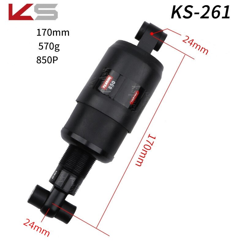 KS KS-261 Shock Absorber MTB Mountain Bike Rear Shocks Spring Damper 120-170mm Electric Scooter Folding Bicycle Parts: KS-261 170mm 850P