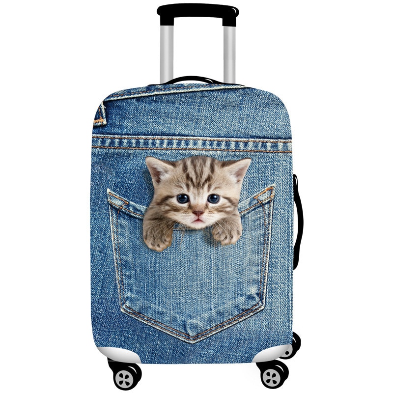 TLDGAGAS Stretch Fabric Cute Cat Luggage Protective Cover Suit 18-32 Inch Trolley Suitcase Case Covers Travel Accessories