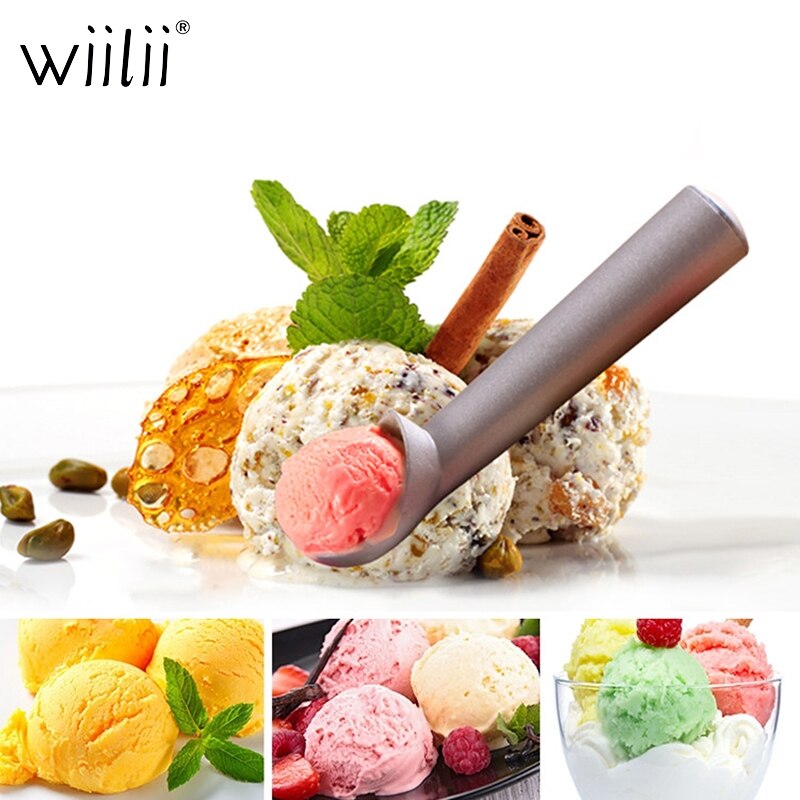 Wiilii Long Handle Ice Cream Scoop Stainless Steel Ice Cream Scooper For Hard Ice Cream Dishwasher Safe Spade Kitchen Tools