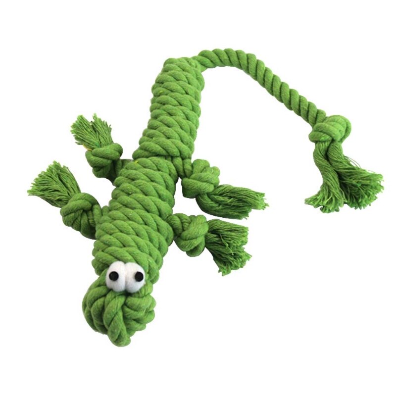 Durable Crocodile Doll Tough Dog Clean Teeth Cotton Rope Chewing Toy Puppy Chew: Green