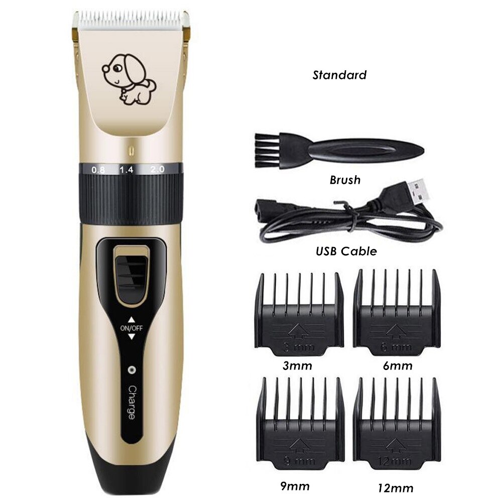 Electrical Pet Clipper Grooming Kit Rechargeable Pet Cat Dog Hair Trimmer Shaver Set Hair Cutting Machine: Gold Standard