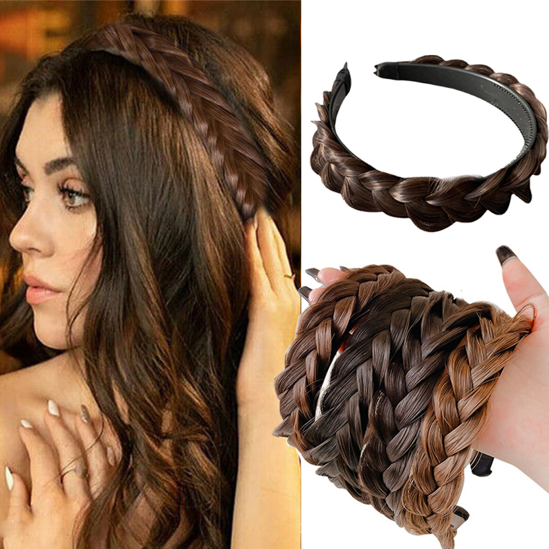 Meisjes Haarband Fishbone Gevlochten Pruik Twist Vlecht Haarband Hoofdband Haarspeld Bohemen Antislip Hoofdtooi Bridal Vrouwen Haar Accessoires