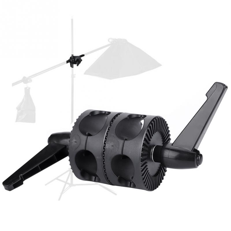 Dual Wheel Reflector Bracket Support Rotator Light Stand Adapter Photography Accessory A