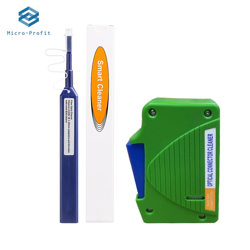 2 in 1 Faser Ende Gesicht Reinigung Kasten Zopf Reiniger Kassette Faserwischtuch Werkzeug stift Ftth Optik Fiber Reiniger Werkzeuge für SC/ST/FC: Kasten und 1.25mm Kuli