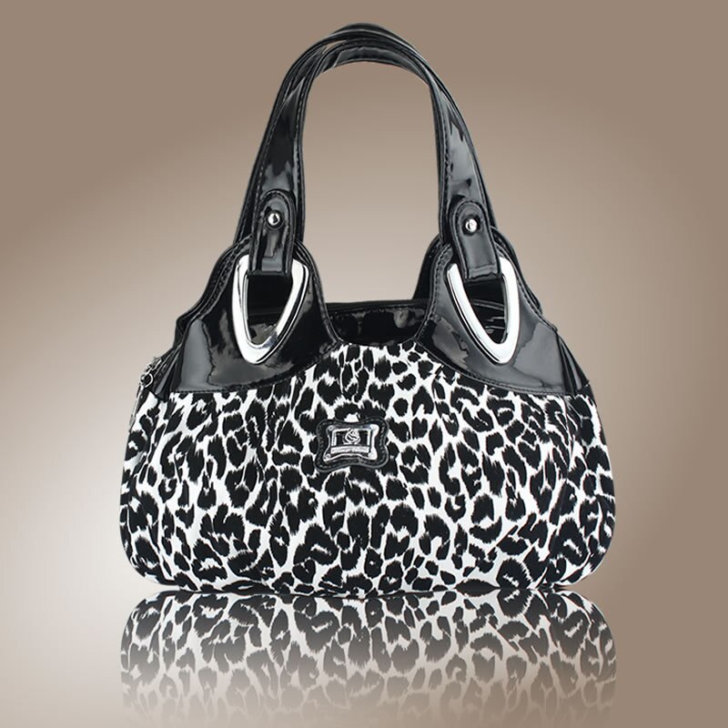 Korean handbag beautiful Women PU leather Bag Tote Bag Printing Handbags many style Satchel MM5: Leopard