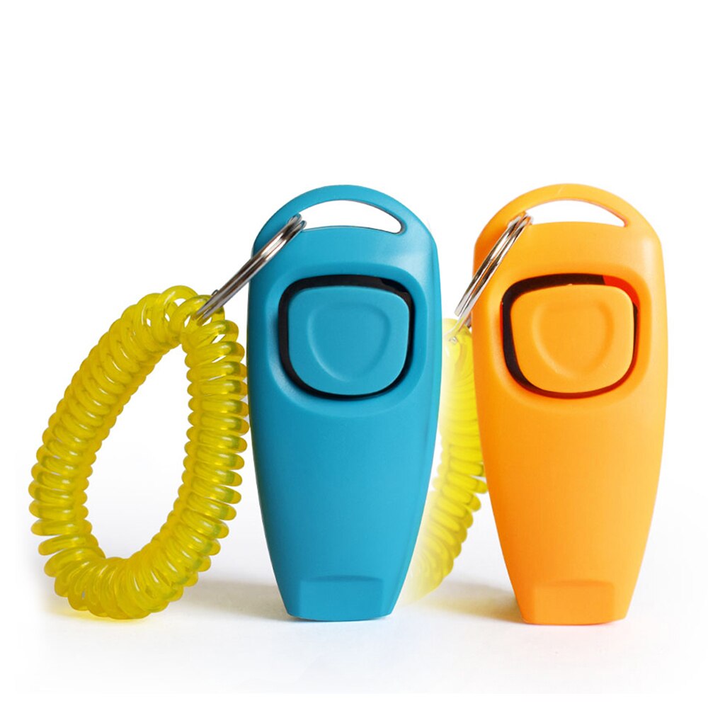 2 in 1 fluitje combo hondenklikker 4 stuks hondentrainingsklikkers huisdier trainer klik sleutelhanger huisdier training controle polsband accessoire