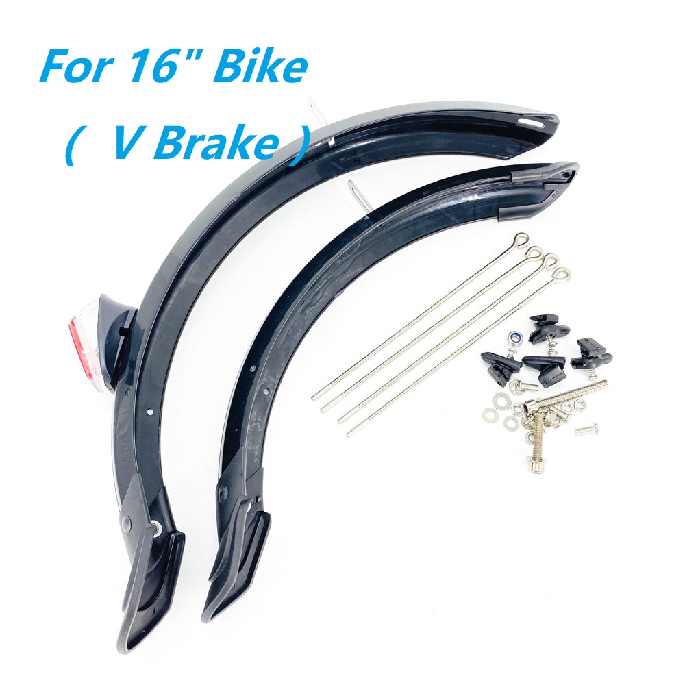 14-16 Inch Folding Bike Front Rear Fender With Rear Safety Reflector For Dahon Fnhon Bicycle V Brake Disc Brake Bike: green