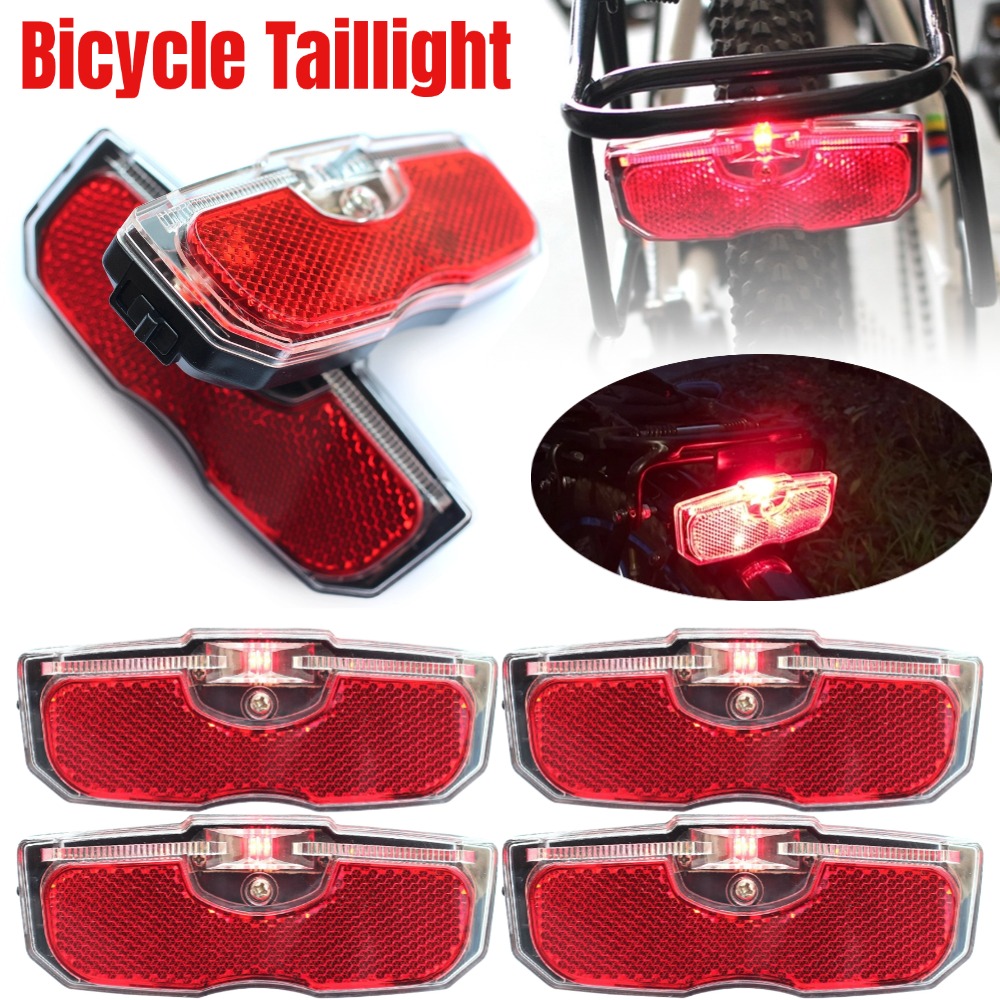LED Mountain Bike Luggage Rack Lights Night Riding Safety Warning Reflector MTB Bike Rack Tail Light Bicycle Accessories