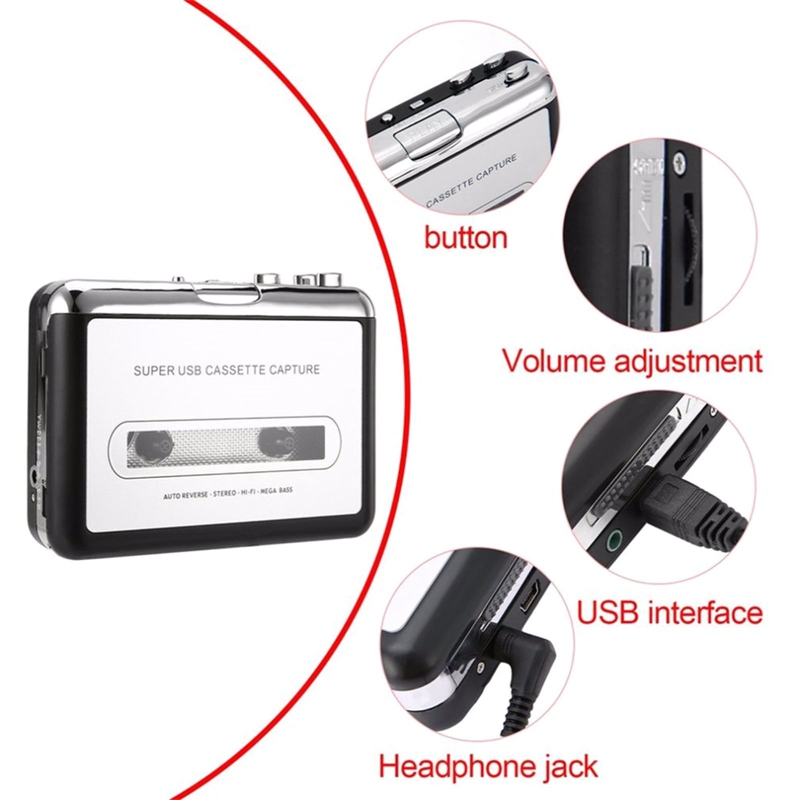 Usb Cassette Capture Radio Speler Draagbare Cassette Naar MP3 Converter Capture Audio Music Player Tape Cassette Recorder
