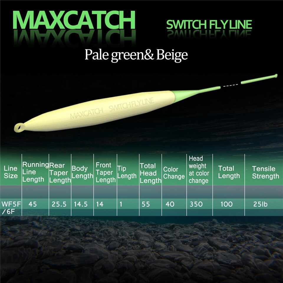 Maximumcatch 100FT Switch Fly Fishing Line Double Color 4-8WT Weight Forward Floating Fly Line