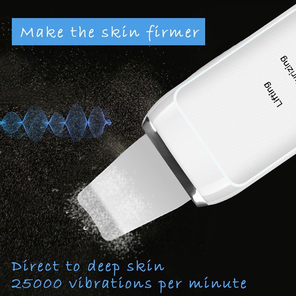 Ultrasonic Face Cleaning Device Skin Scrubber Facial Whitening Lifting Reduce Wrinkles Spots Pore Cleaner Blackhead Spatula Sets