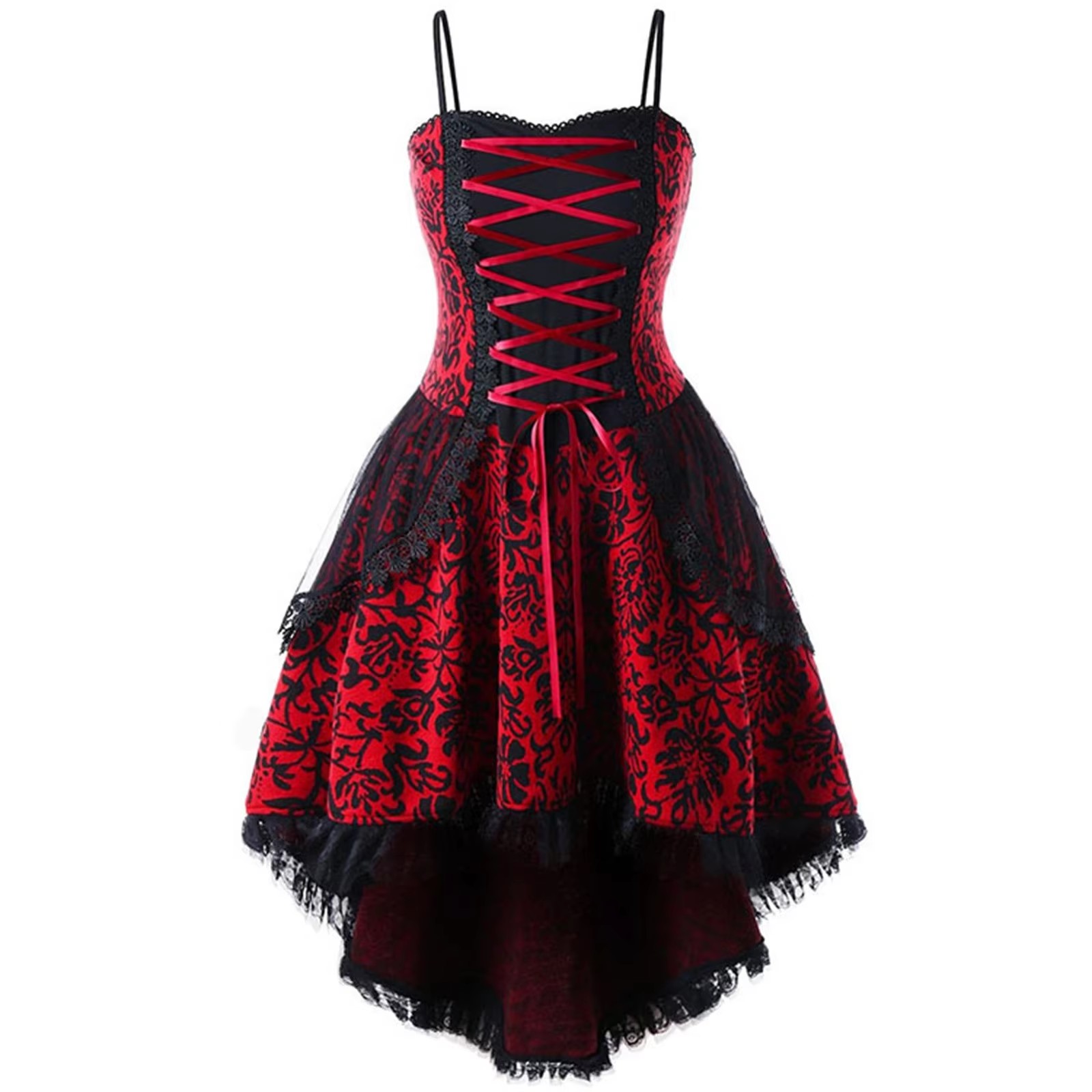 Spitze Gothic Vintage Kleid Frauen Halloween Cosplay Kostüm unregelmäßige Ärmel Kleider Robe mittelalter lichen Geist Vampir Kleidung Femme