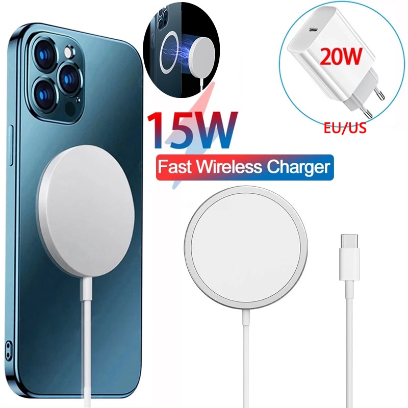 15W Magnetic Wireless Charger for iPhone 12 Series - Fast PD Charging - USB-C Cable Included