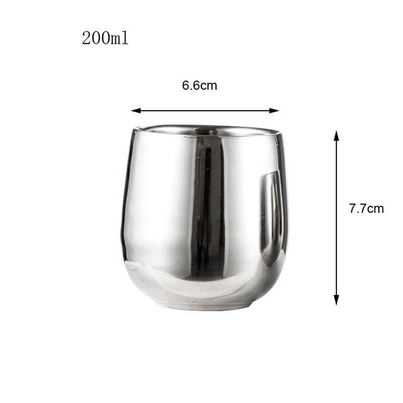 Stainless Steel Water Cups Double Layer Insulated Tea Cup Multifunctional Anti-scald Beer Cup Tumbler: 200ml