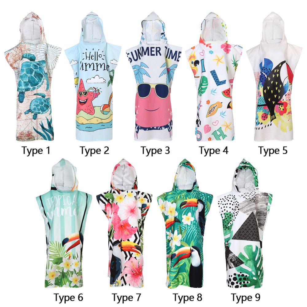 Baden Surfen Badjas Vrouwen Mannen Mode Zomer Jurk Strand Veranderende Handdoek Surf Poncho Hooded Wetsuit Handdoek Gewaad