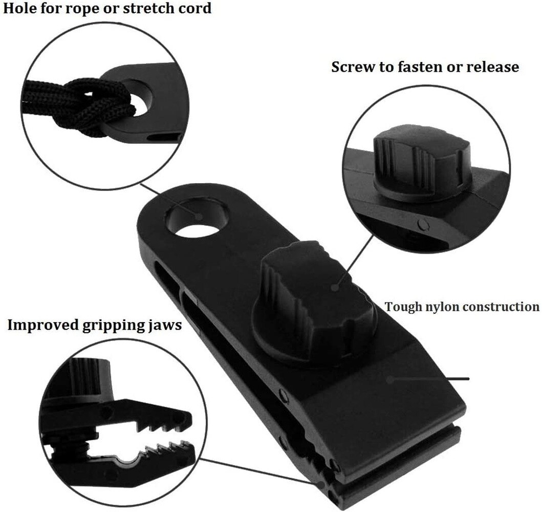 Tarp Clips 20 Packs Tarp Clamps Shark Tent Fasteners Clips Holder Pool Awning Cover Bungee Cord Clip Car Cover Clamp