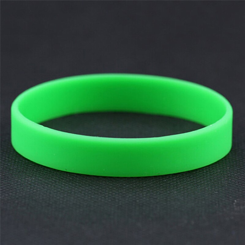 Silicone Rubber Wristband Flexible Wrist Band Cuff Bracelet Sports Casual Bangle For Women Men 12 Colors Bracelet: green