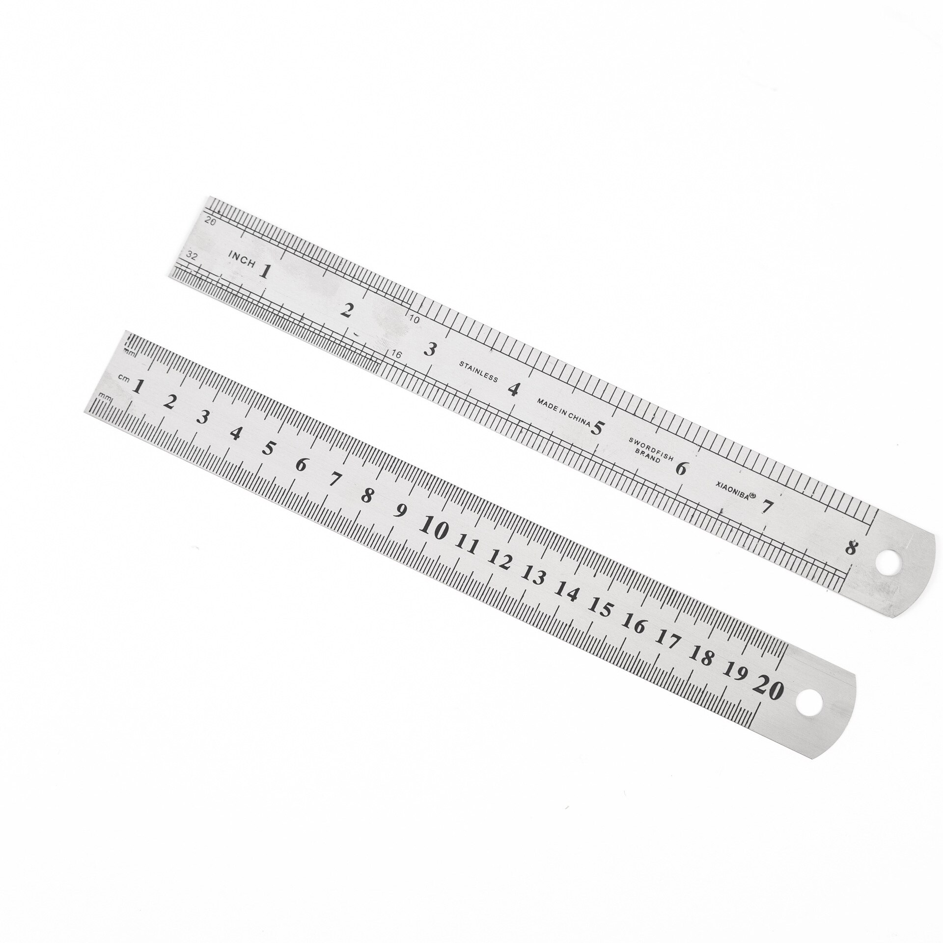 1PC 15cm/20cm/30cm/50cm Double Side Scale Stainless Steel Straight Ruler Measuring Tool School Office Supplies For Students: 1 PC 20cm