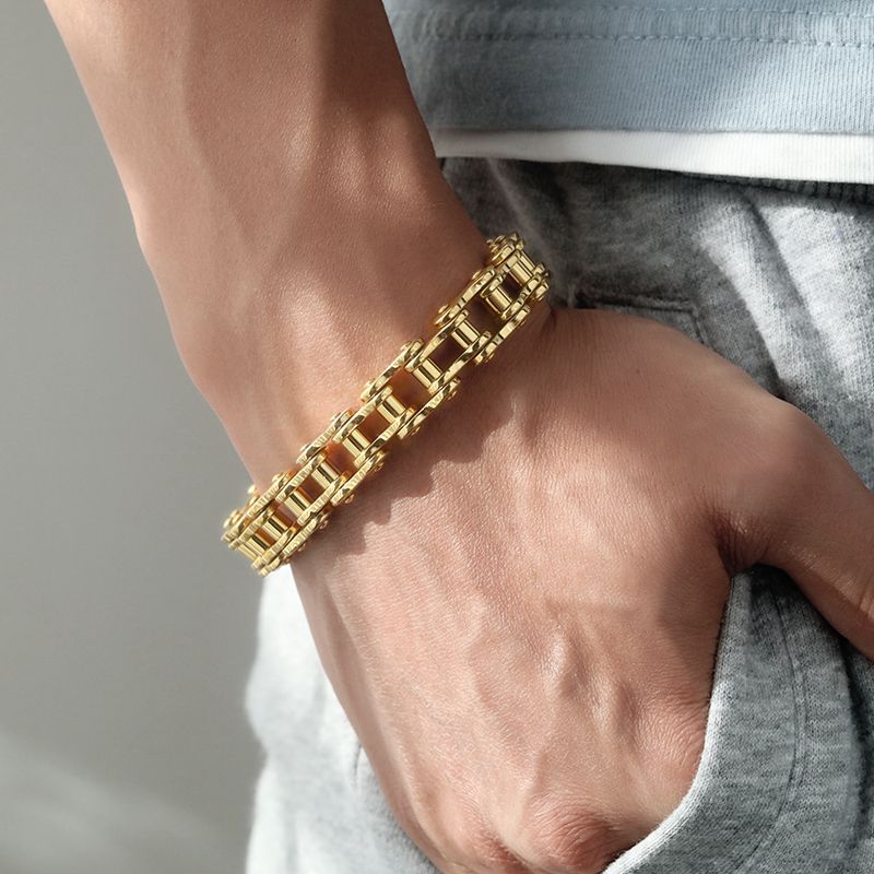 Punk Rock Biker 316L Stainless Steel Mens Bracelet Jewelry Bike Bicycle Chain Jewellery Pulsera Hombre Acero Inoxidable