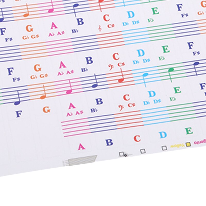 61 toetsen kleur piano letter noten stickers toetsenbord handrol piano toetsenbord transparante stickers notatie transparante accessoires