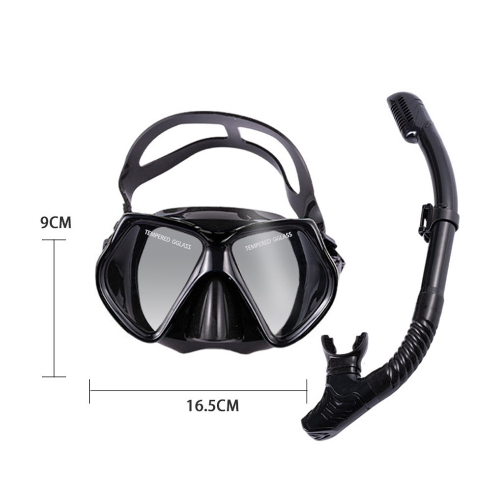 Snorkel Diving Mask and Snorkels Goggles Glasses Diving Swimming Breath Tube Set Snorkel Mask Swimming Equipment: B Black