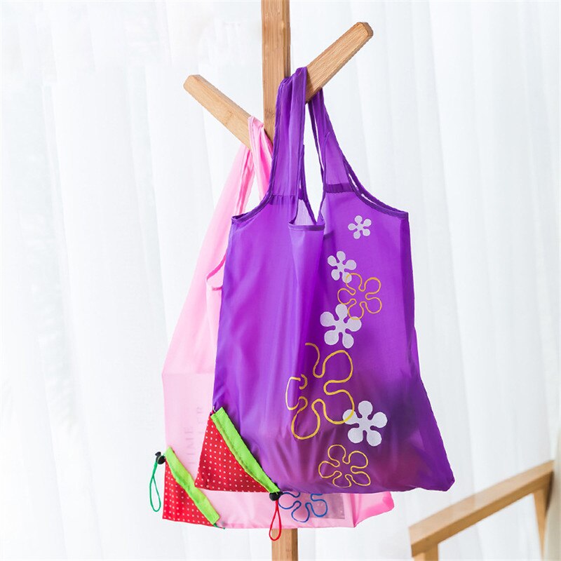 Reusable eco-friendly bag Foldable shopping bag Strawberry bag Handbag Foldable Grocery storage bag Nylon tote Bag